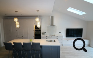 shaker kitchen with tv unit